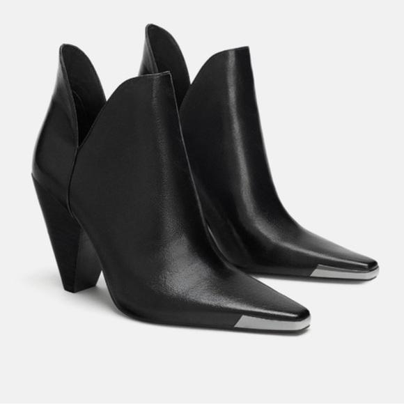 Zara Shoes - Zara woman’s Black Leather Ankle Boots